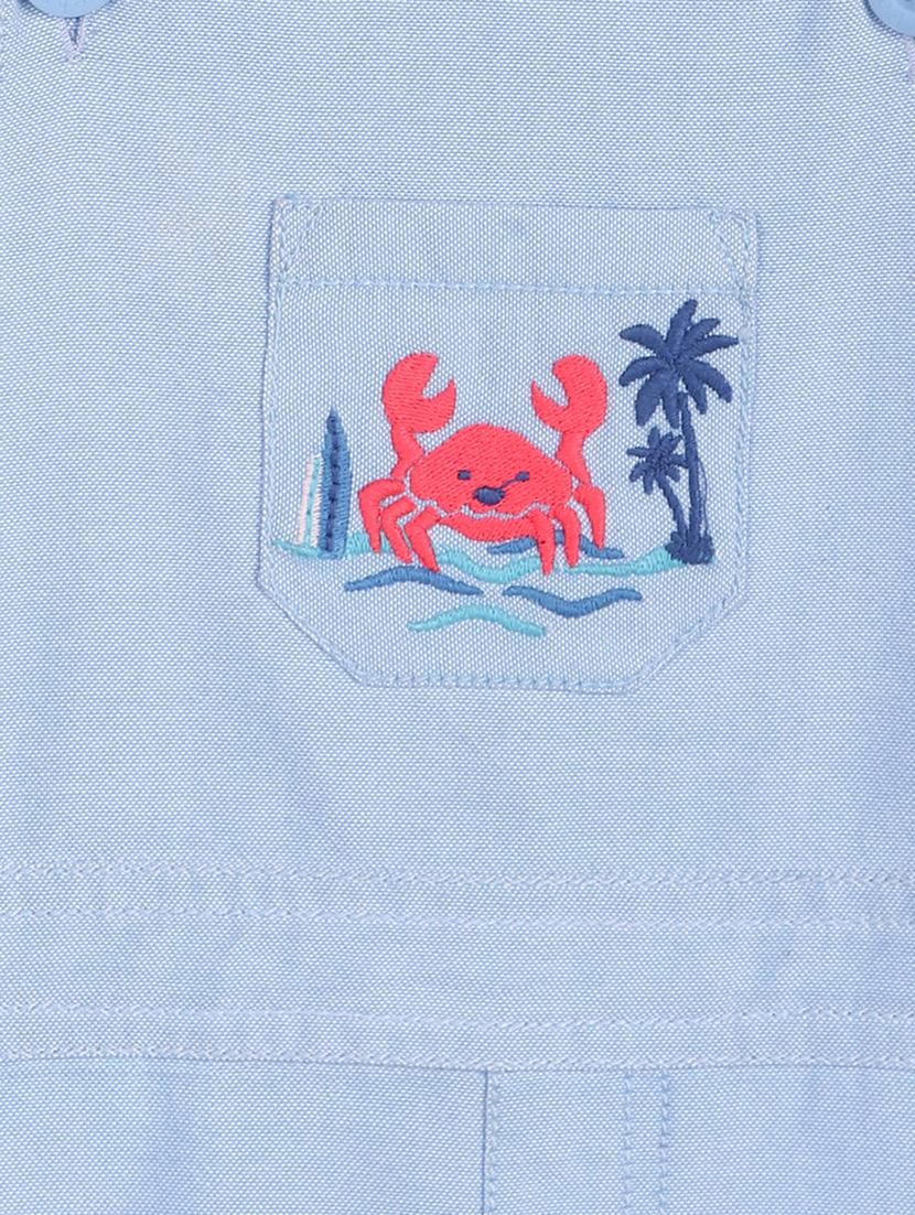 light blue solid dungaree - 18300046 - Zoom Image - 3