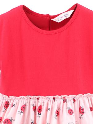 red color block frock - 18300089 - Standard Image - 3