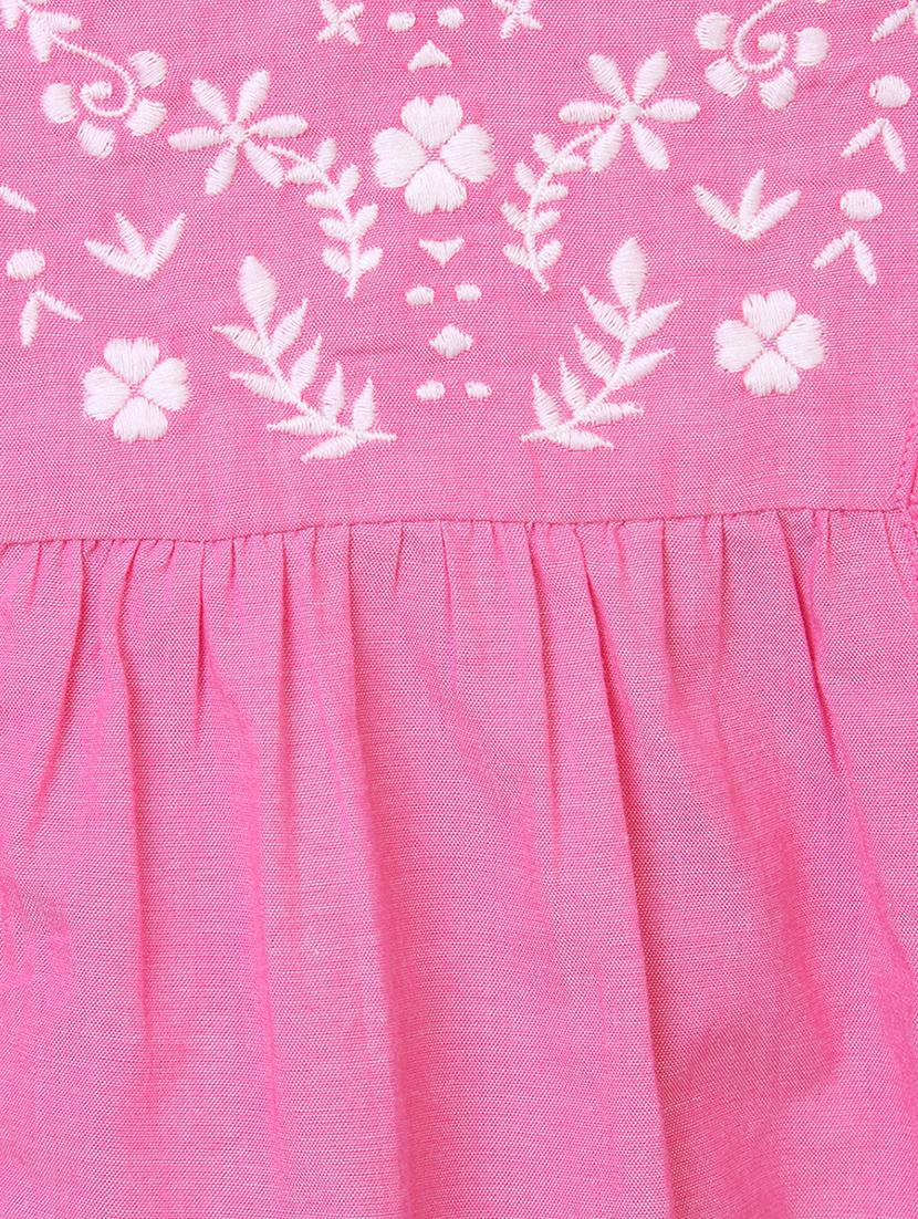 pink embroidered detail frock - 18300101 - Zoom Image - 3