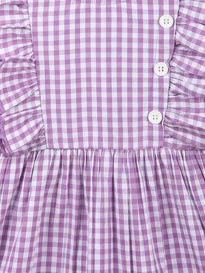 purple checkered frock - 18300108 - Standard Image - 3