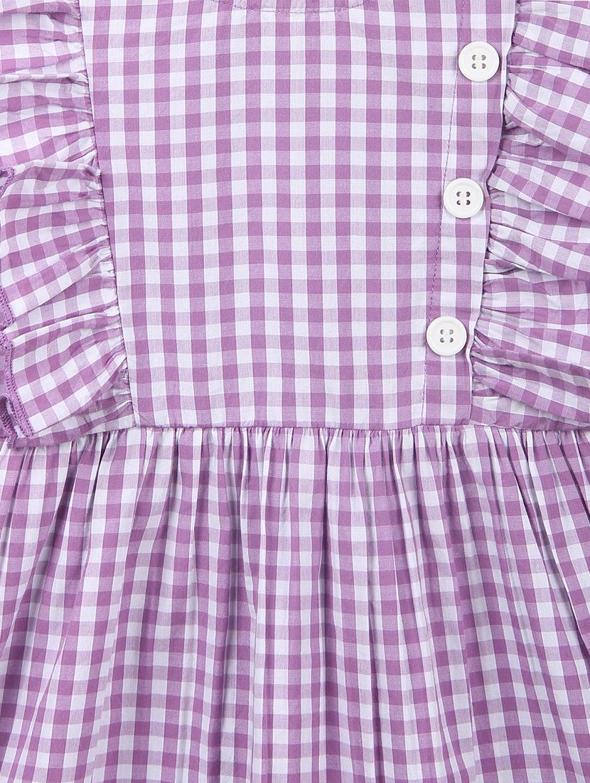 purple checkered frock - 18300108 - Zoom Image - 3