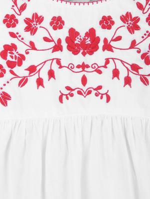 white embroidered detail frock - 18300116 - Standard Image - 3