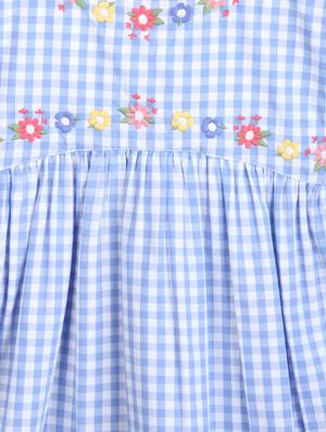 blue checkered frock - 18300120 - Standard Image - 3