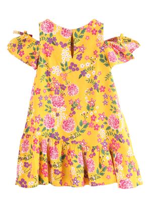 yellow floral frock - 18300127 - Standard Image - 2