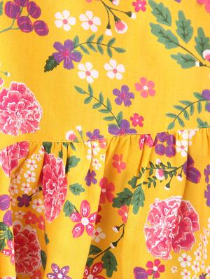 yellow floral frock - 18300127 - Standard Image - 3