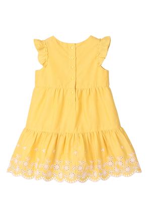 yellow solid embroidered frock - 18300138 - Standard Image - 2