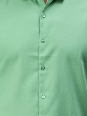 green solid casual shirt - 18301722 - Standard Image - 4