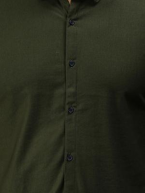 olive-green printed casual shirt - 18301733 - Standard Image - 5