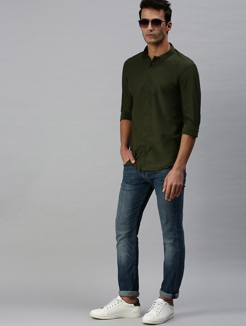 olive-green printed casual shirt - 18301733 - Zoom Image - 4