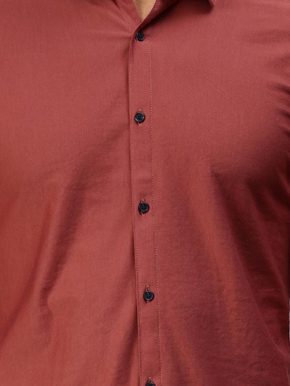 peach solid casual shirt - 18301735 - Zoom Image - 5