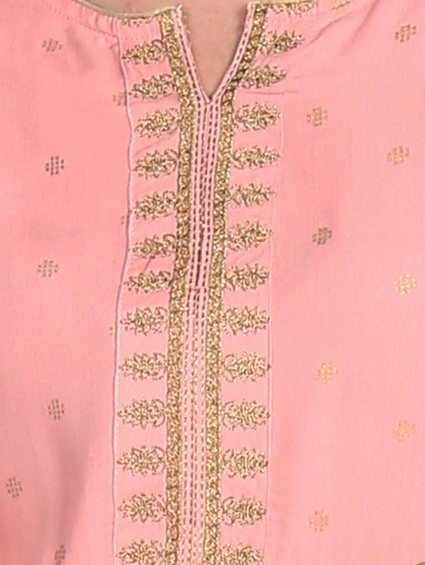 pink printed flared kurta - 18301990 - Zoom Image - 5