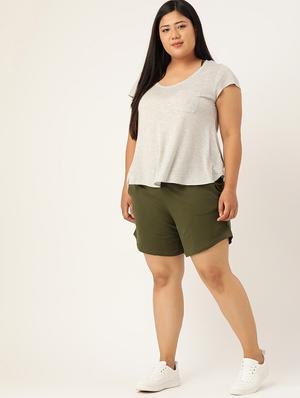 drawstring waist plus short - 18302506 - Standard Image - 4