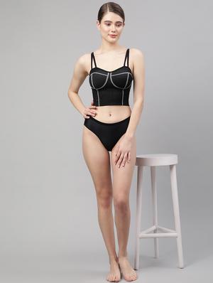 blue solid bras and panty set - 18302627 - Standard Image - 4