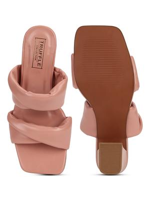 nude pu mules sandals - 18303000 - Standard Image - 3