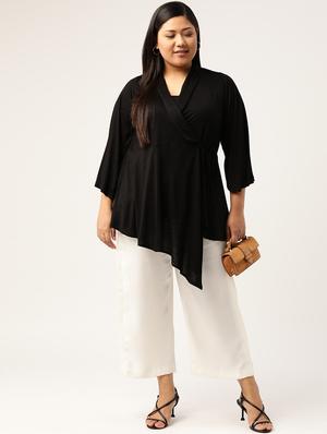 overlap neck solid top - 18304073 - Standard Image - 4