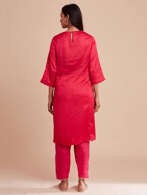 embroidered straight kurta - 18304630 - Standard Image - 4