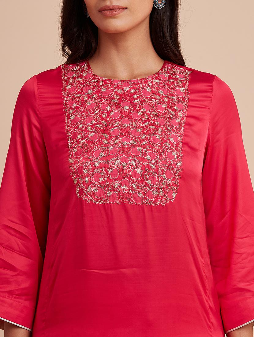 embroidered straight kurta - 18304630 - Zoom Image - 6