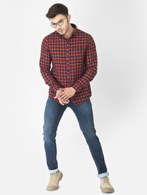 red checkered casual shirt - 18304972 - Standard Image - 4
