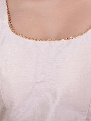 white silk solid blouse - 18305115 - Standard Image - 4