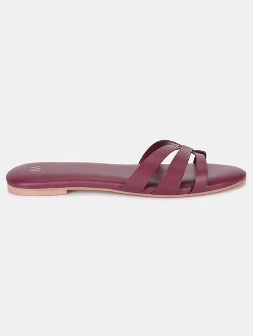 red pu flat forms sandals - 18305137 - Standard Image - 1