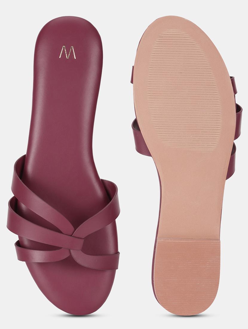 red pu flat forms sandals - 18305137 - Zoom Image - 4