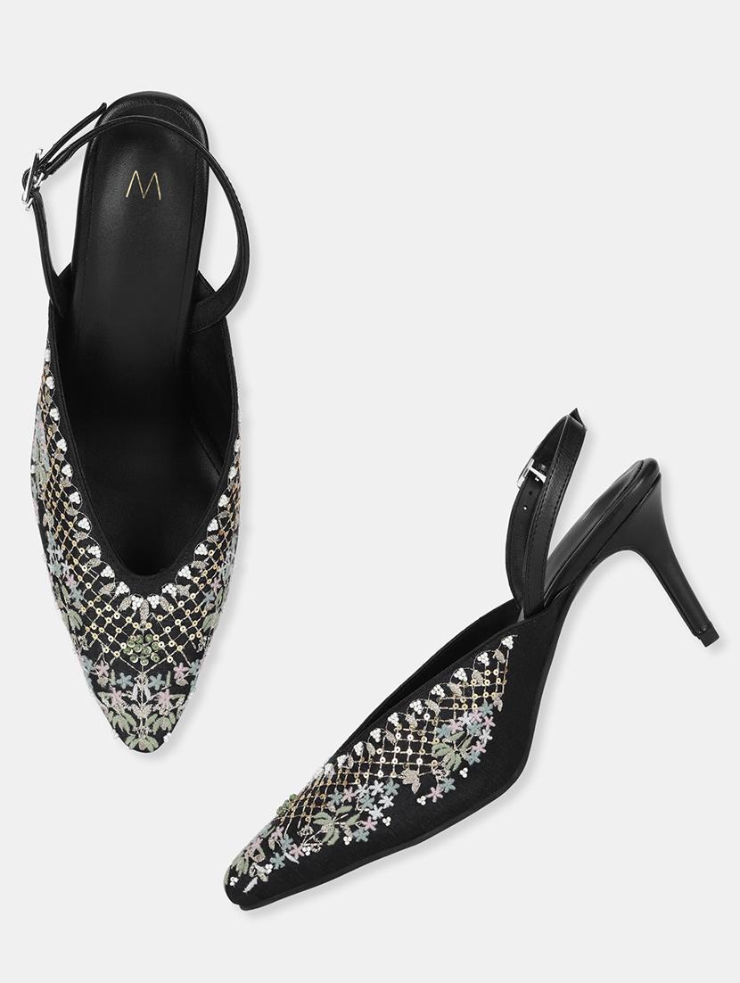 black fabric ethnic sandals - 18305174 - Zoom Image - 3