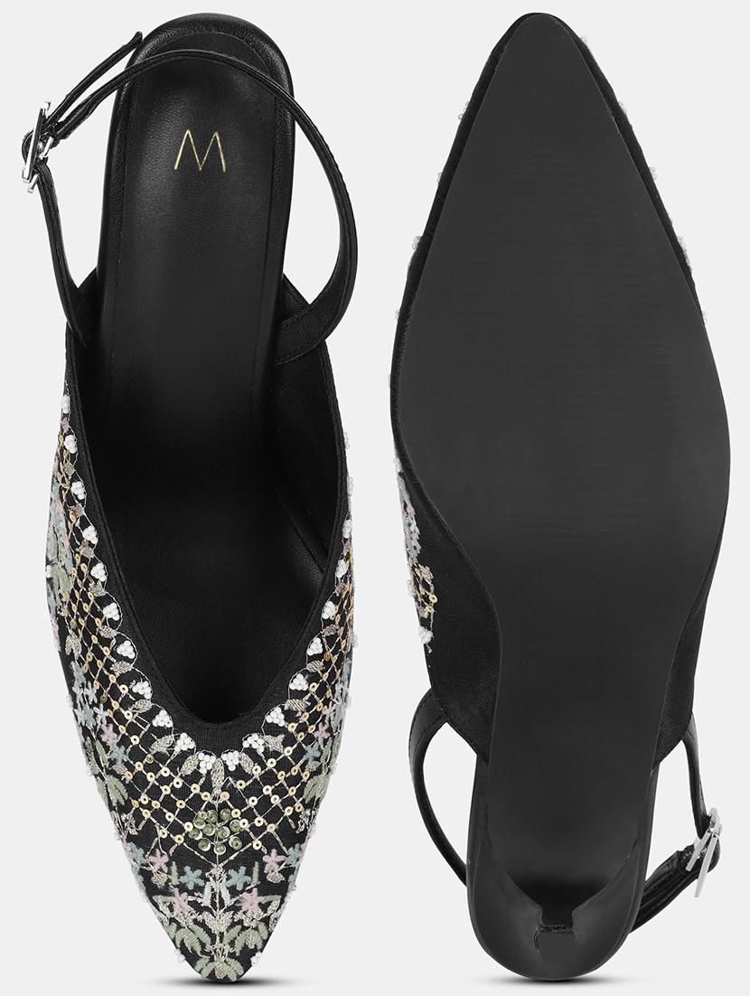 black fabric ethnic sandals - 18305174 - Zoom Image - 4