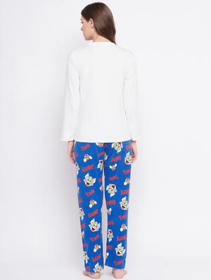 round neck printed nightwear pajama set - 18305794 - Standard Image - 3