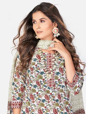 white cotton suit set - 18306086 - Standard Image - 5