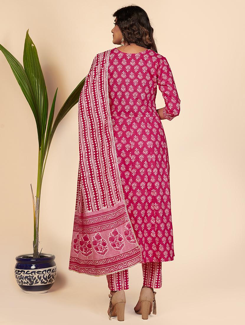 pink cotton suit set - 18306141 - Zoom Image - 3