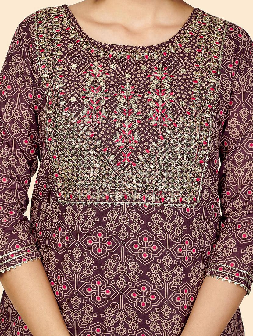 purple cotton suit set - 18306189 - Zoom Image - 5