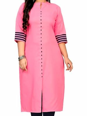 pink cotton kurti - 18306343 - Standard Image - 2