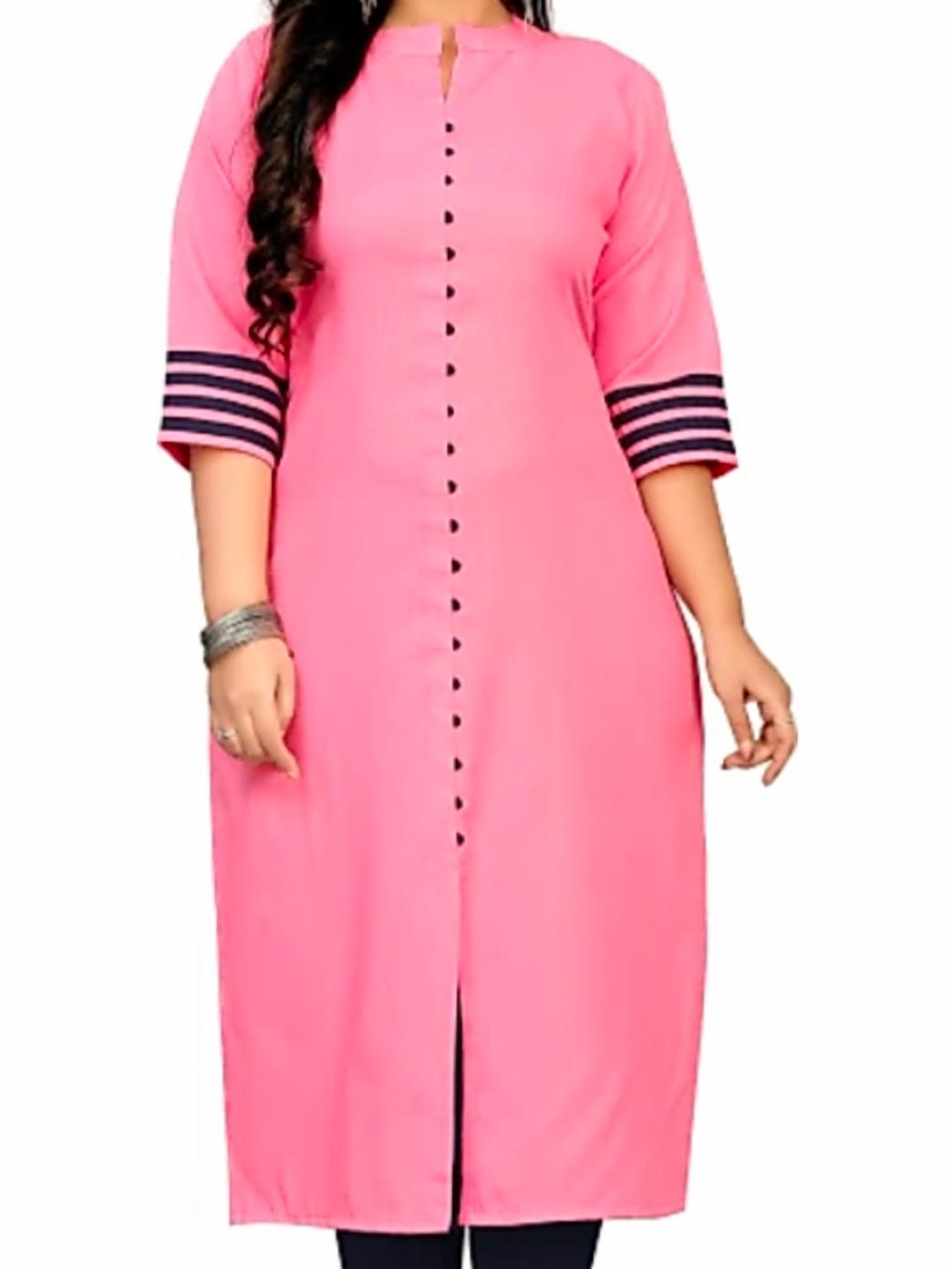 pink cotton kurti - 18306343 - Zoom Image - 2