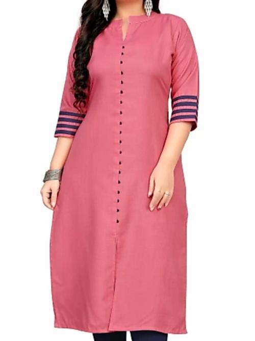 peach cotton kurti - 18306344 - Standard Image - 1