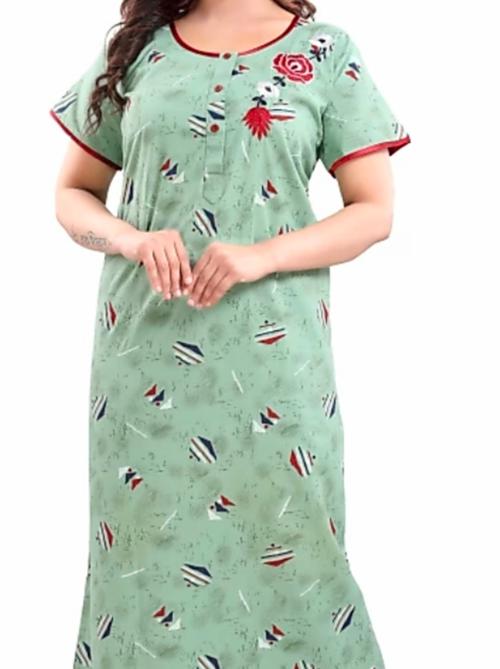green cotton nightwear set - 18306365 - Standard Image - 1