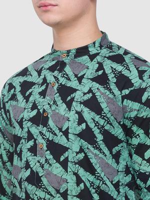 green printed kurta - 18306431 - Standard Image - 4