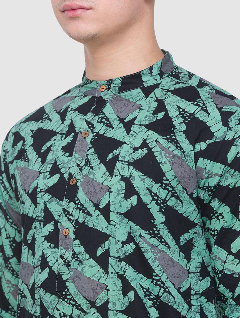 green printed kurta - 18306431 - Zoom Image - 4