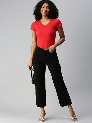 mid rise solid denim jean - 18306512 - Standard Image - 4