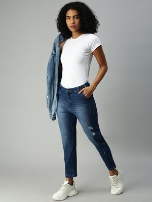 high rise stone washed jean - 18306525 - Standard Image - 4