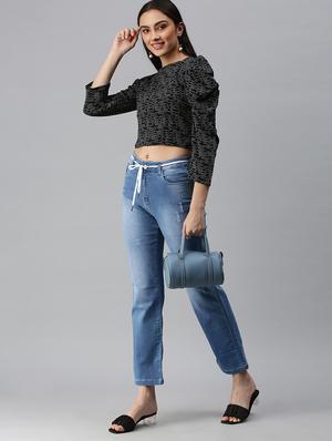 high rise stone washed jean - 18306531 - Standard Image - 4