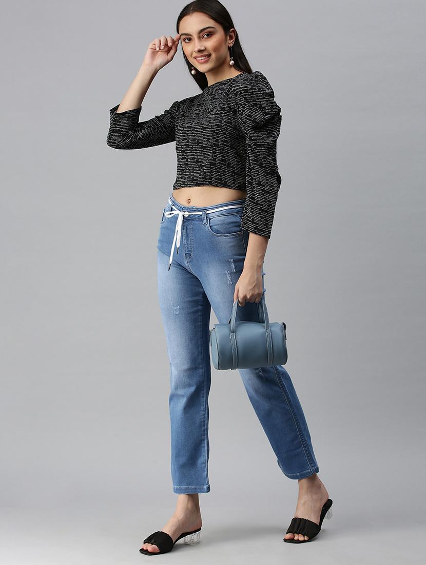 high rise stone washed jean - 18306531 - Zoom Image - 4