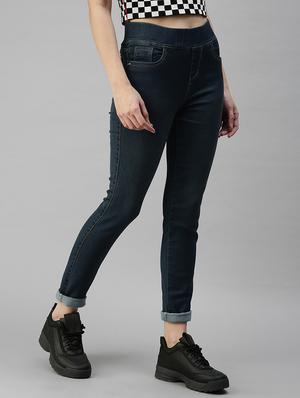 high rise stone washed denim jean - 18306538 - Standard Image - 2