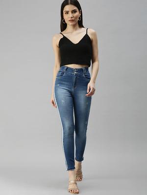 mid rise distress wash denim jean - 18306559 - Standard Image - 4