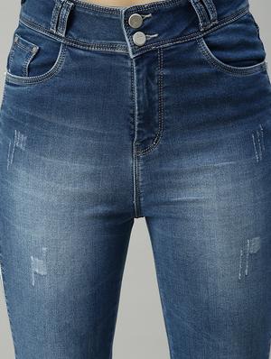mid rise distress wash denim jean - 18306559 - Standard Image - 5