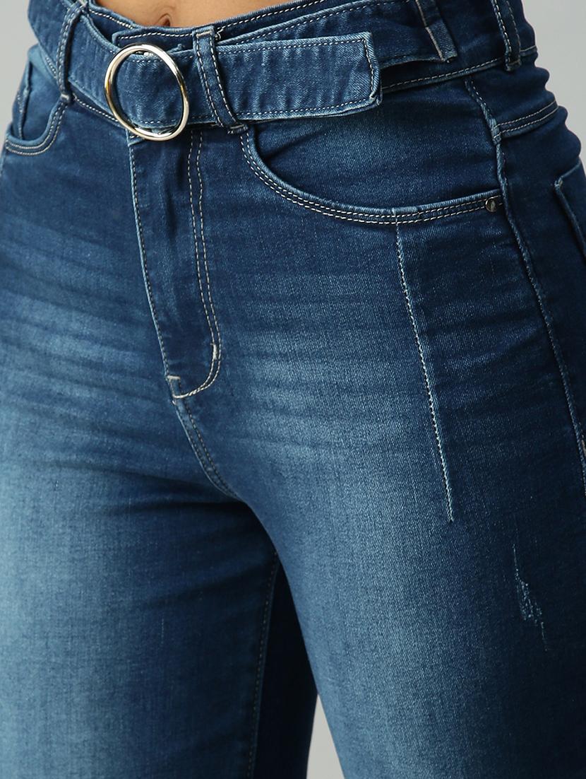 high rise distress wash denim jean - 18306568 - Zoom Image - 5