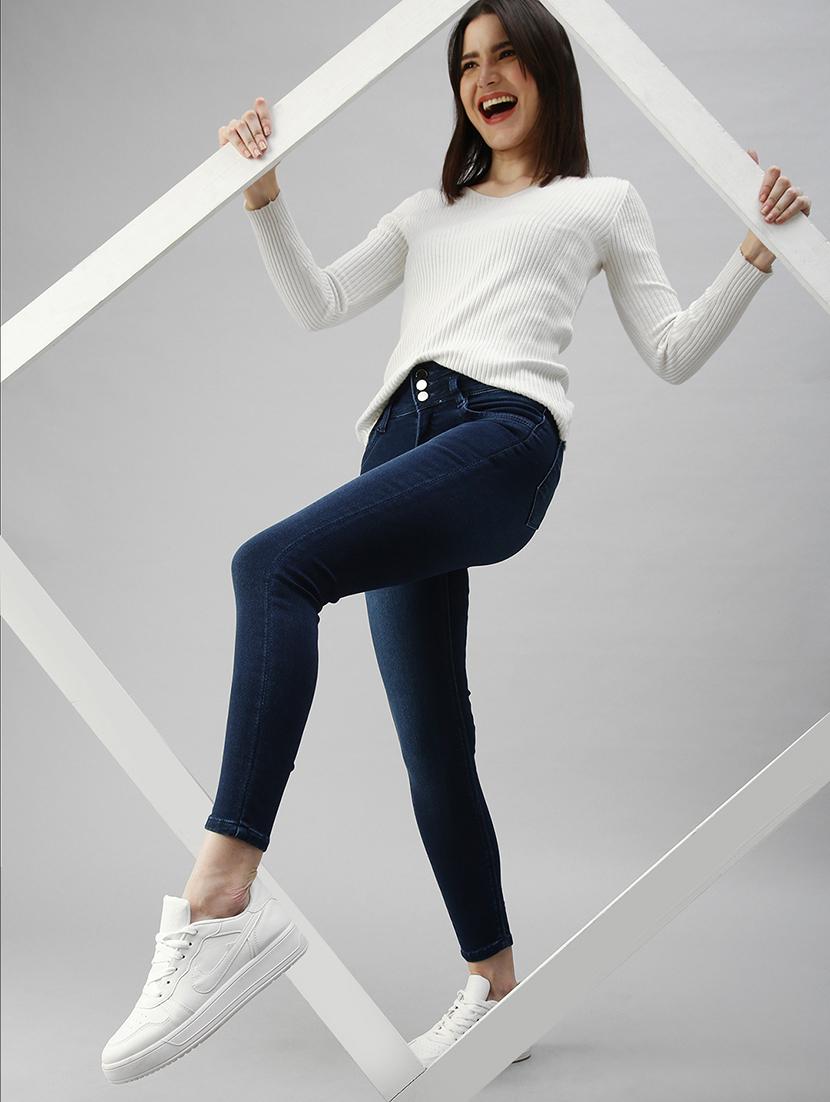 high rise stone wash denim jean - 18306572 - Zoom Image - 4