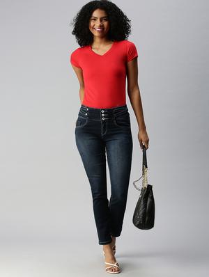 high rise stone wash denim jean - 18306586 - Standard Image - 4