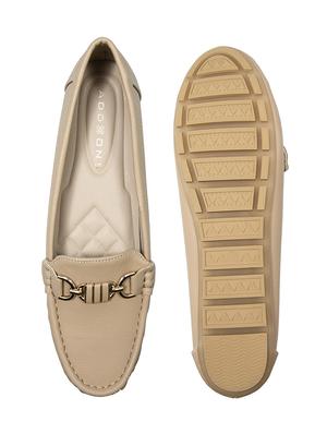 beige pu slip on loafers - 18306980 - Standard Image - 4