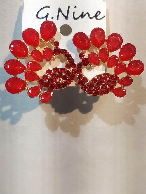 earrings for woman red color - 18307645 - Standard Image - 1