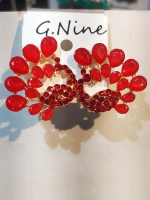 earrings for woman red color - 18307645 - Standard Image - 2